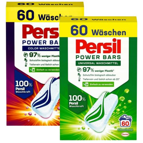 Persil Power Bars Color + Univerzális kemény mosókapszula (2x60 db)