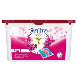 Gallus 3 az 1-ben folyékony mosókapszula Color (18 db)