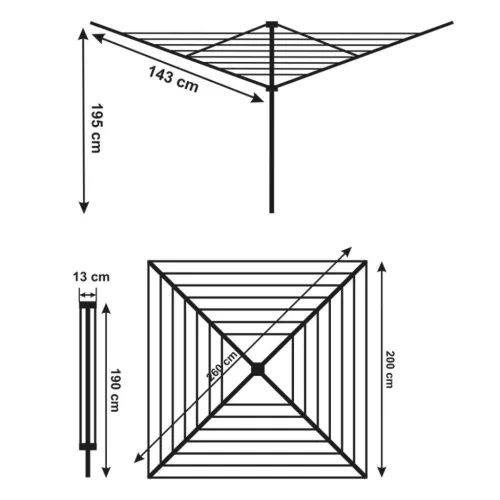Kültéri ruhaszárító állvány - Garden Dryer 5000 (50m)