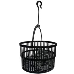   Ruhacsipesz akasztós tároló kosárral - 30 db csipesz (fekete)