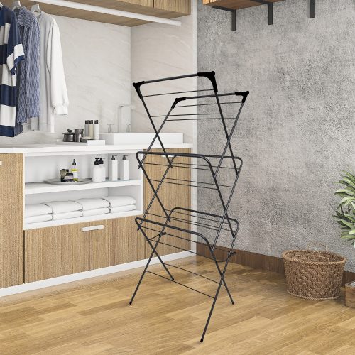 3 szintes álló ruhaszárító 15m (fekete)