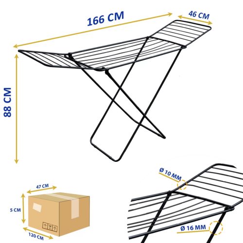 Top Black kompakt ruhaszárító állvány (fekete)