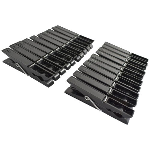 Fekete Műanyag Ruhacsipesz (20 db)