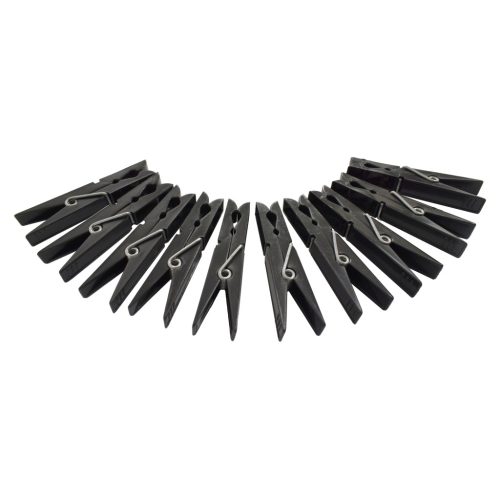 Fekete Műanyag Ruhacsipesz (20 db)
