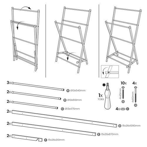 Aurora Eco Style törölközőtartó állvány (szereld magad)