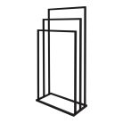 Modern szabadon álló 3 karos fürdőszobai törölközőtartó állvány (fekete)