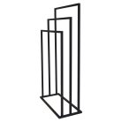 Modern szabadon álló 3 karos fürdőszobai törölközőtartó állvány (fekete)