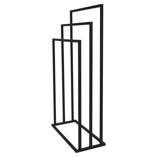 Modern szabadon álló 3 karos fürdőszobai törölközőtartó állvány (fekete)