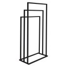 Modern szabadon álló 3 karos fürdőszobai törölközőtartó állvány (fekete)