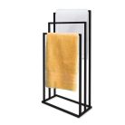 Modern szabadon álló 3 karos fürdőszobai törölközőtartó állvány (fekete)