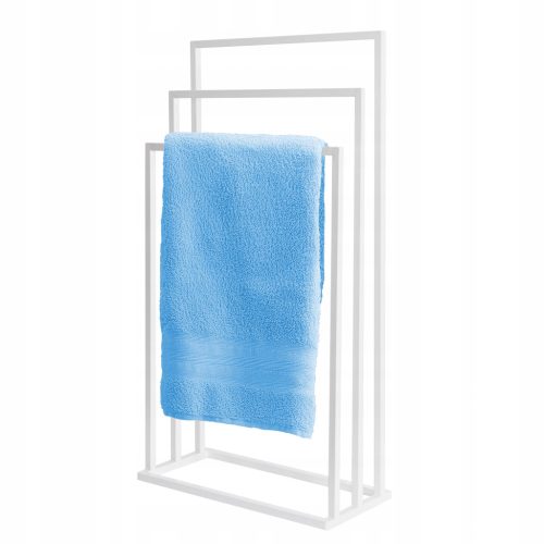 Modern szabadon álló 3 karos fürdőszobai törölközőtartó állvány (fehér)