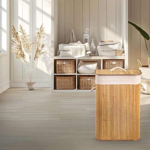 Sepio Bamboo összecsukható bambusz szennyestartó (72L)