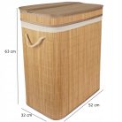 Sepio Bamboo Kétrekeszes összecsukható bambusz szennyestartó (105L)