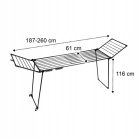 XXL Álló ruhaszárító állvány, teleszkópos (27 m)