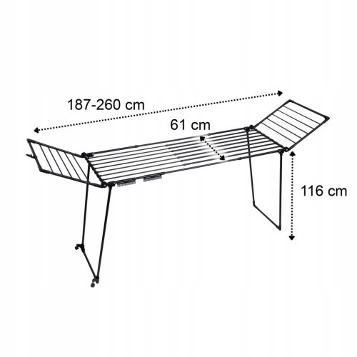 XXL Álló ruhaszárító állvány, teleszkópos (27 m)