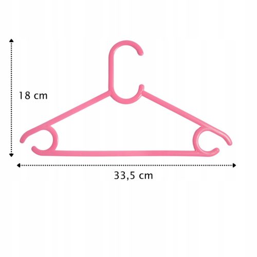 Műanyag gyerek vállfa 25 db (rózsaszín)