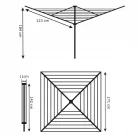 Kültéri ruhaszárító állvány - Steeldry - fekete (50m)