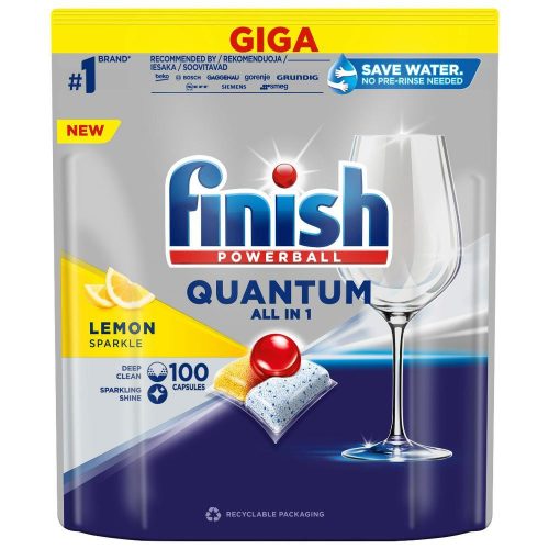 FINISH POWERBALL QUANTUM ALL-IN-1  mosogatógép tabletta lemon (100db)
