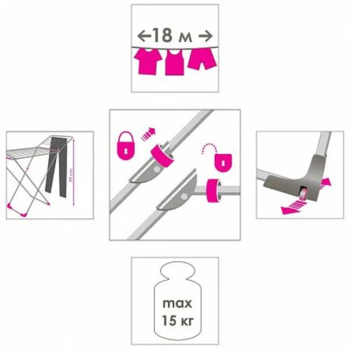 Álló ruhaszárító állvány Stabilo Plus (18 m)