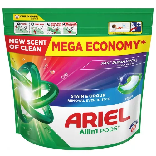 Ariel All-in-1 PODS folyékony mosókapszula Color MEGA csomag (60db)