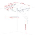 Fregoli, mennyezeti ruhaszárító 190 cm (fehér)