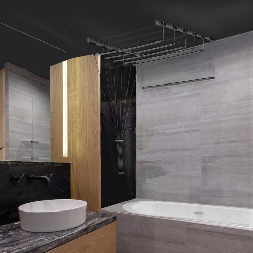 Fregoli, mennyezeti ruhaszárító 110 cm (fekete)