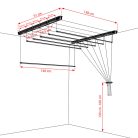Fregoli, mennyezeti ruhaszárító 140 cm (fekete)