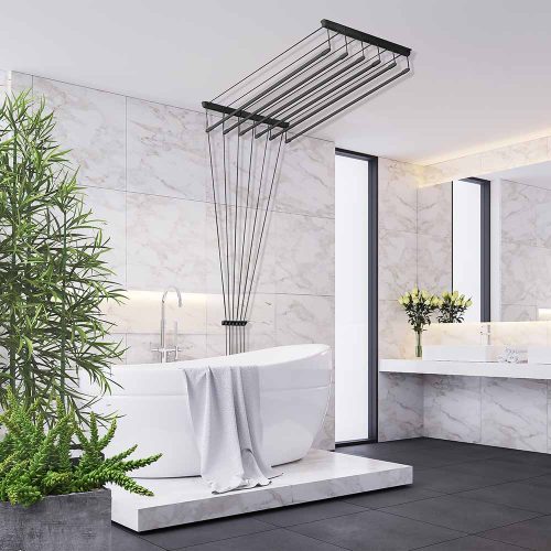 Fregoli, mennyezeti ruhaszárító 150 cm (fekete)