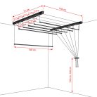 Fregoli, mennyezeti ruhaszárító 160 cm (fekete)