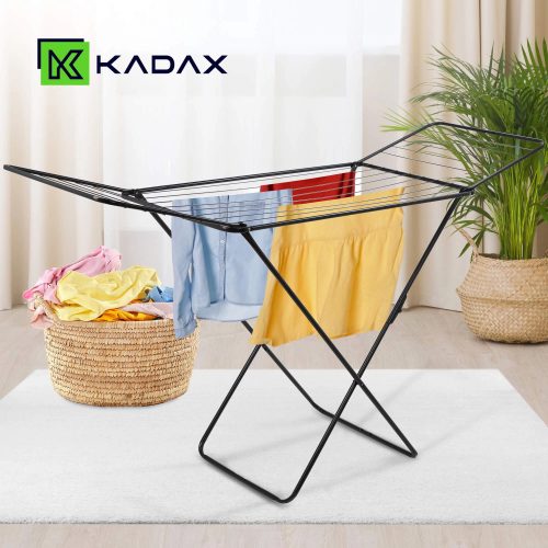 Resby álló ruhaszárító állvány 106x182 cm (fekete)