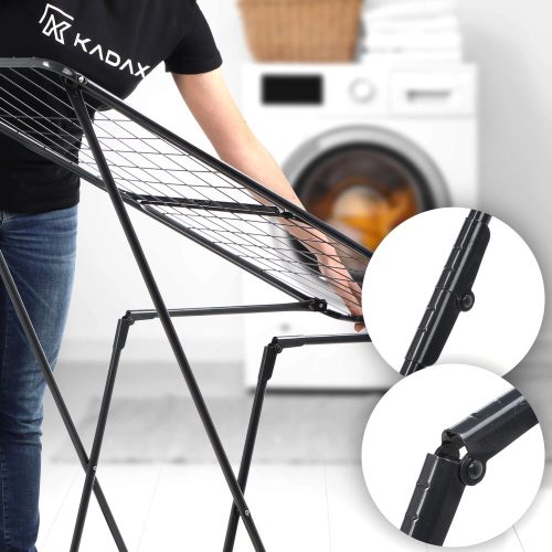 Resby álló ruhaszárító állvány 106x182 cm (fekete)
