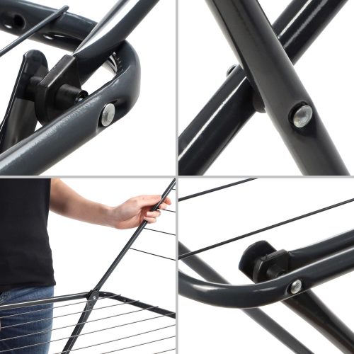 Resby álló ruhaszárító állvány 106x182 cm (fekete)