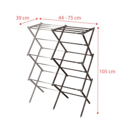 FERRARA bővíthető vertikális ruhaszárító (fekete)